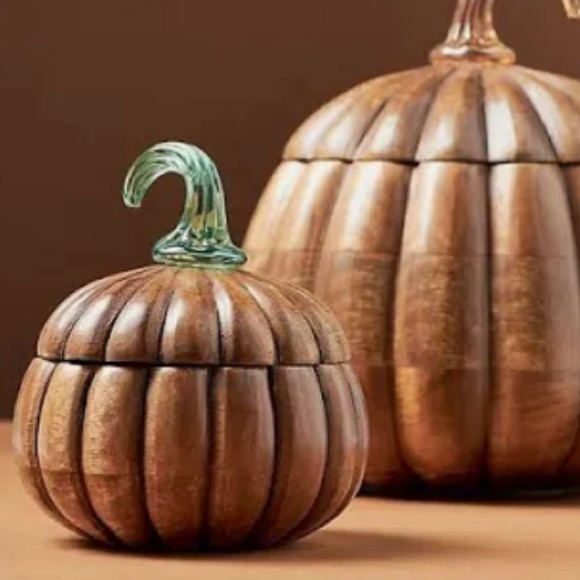 Wooden gourmand bourbon & pumpkin glass candle - Picture 10 of 10
